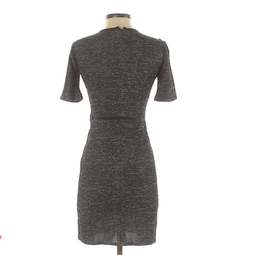 Tibi Grey & Black Short Sleeve Dark Academia Sheath Dress Womens 0 Mini Classy - Picture 4 of 11